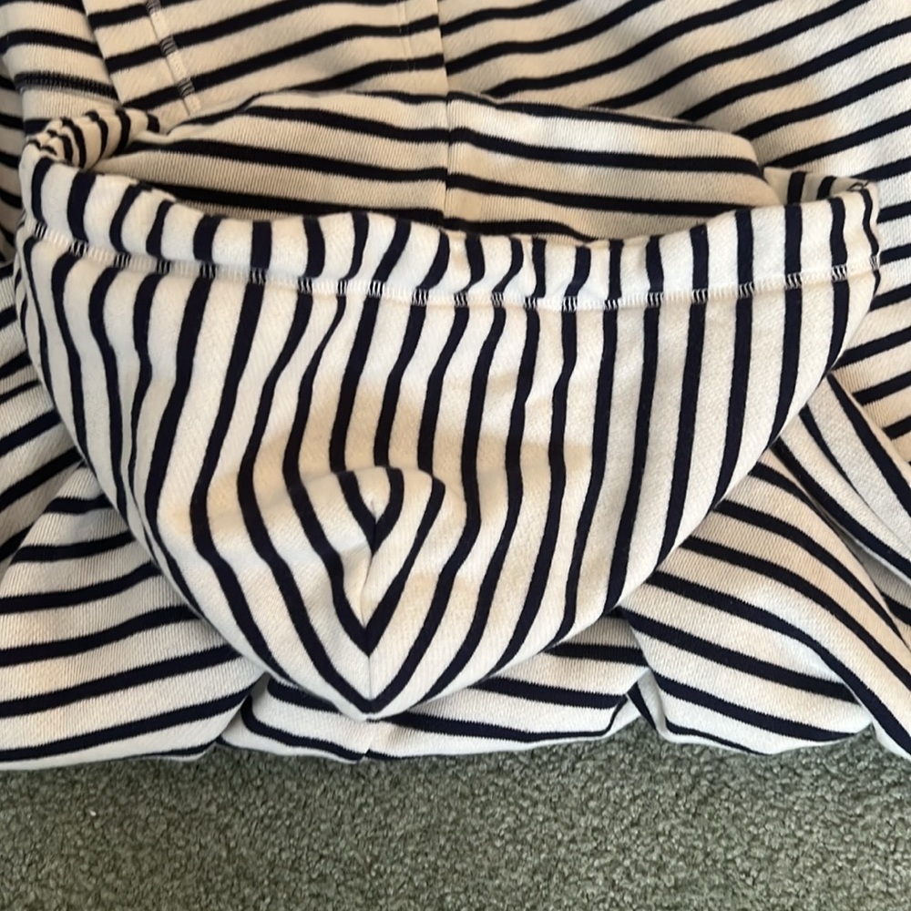 aerie Black and White Striped Hooded Poncho - Picture 6 of 6